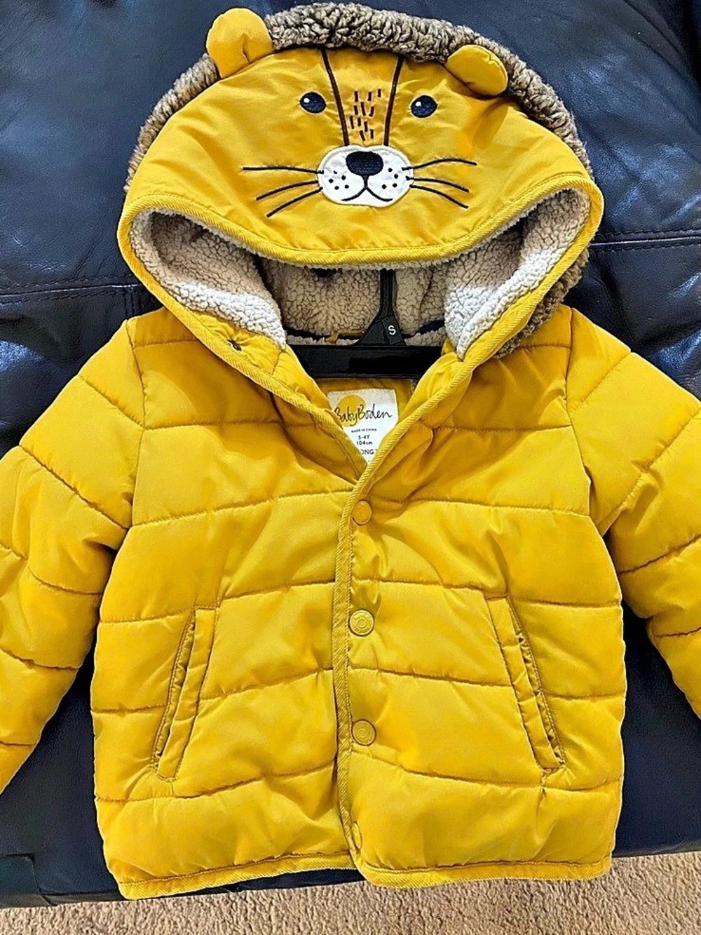 babyböden unisex 3-4Y Yellow Puffer Jacket , good condition